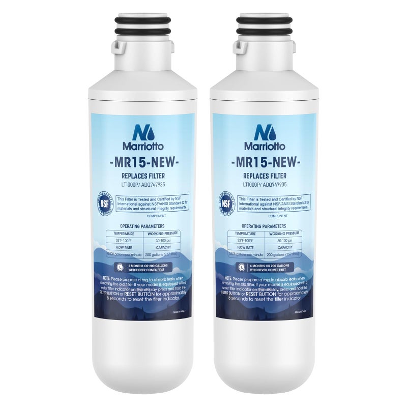 Marriotto Water Filter Lt1000Pc Replacement For Refrigerator, Compatible With Lt1000Pc/Pcs, Lt1000Pc, Lt-1000Pc, Mdj64844601, Adq747935 Adq74793504 Water Filter (2 Pack) - Image 1